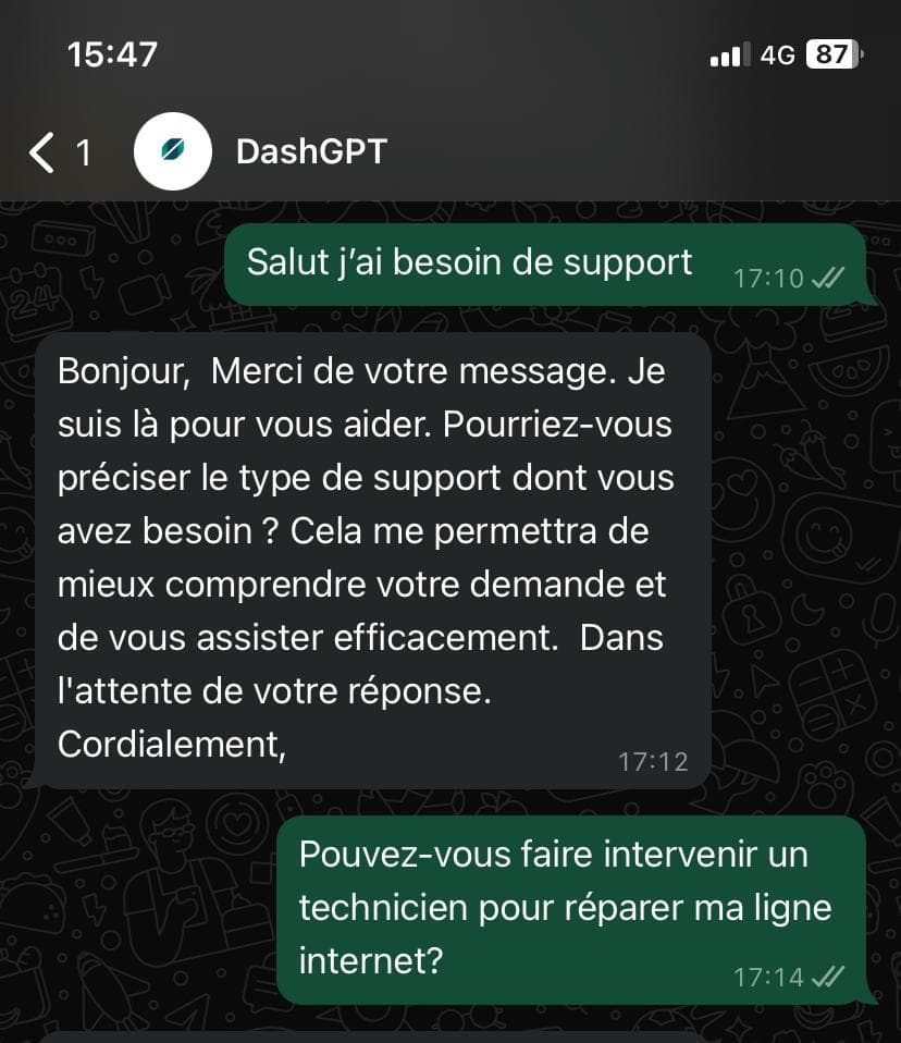 Offrez une disponibilité 24/7 via chatbot. 